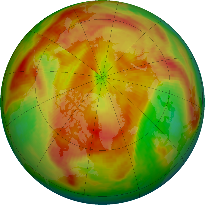 Arctic ozone map for 29 April 1987